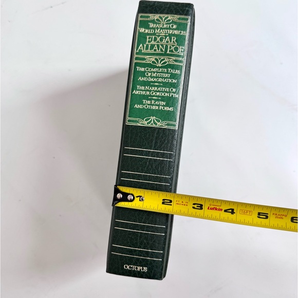 Hardcover Book Edgar Allen Poe Collection Faux Leather Bound Green with Gold - Picture 8 of 12